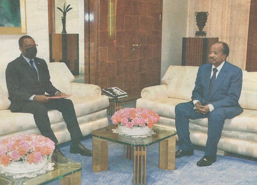 Palais de l’Unité : M. Gabriel Mbaga Obiang Lima, Ministre équato-guinéen des Mines et des Hydrocarbures, en audience chez le Président Paul BIYA